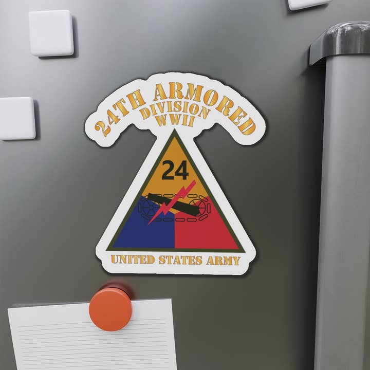 Die-Cut Magnets - Army - SSI - 24th Armored Division - WWII - US Army X 300 for wholesale by MIP