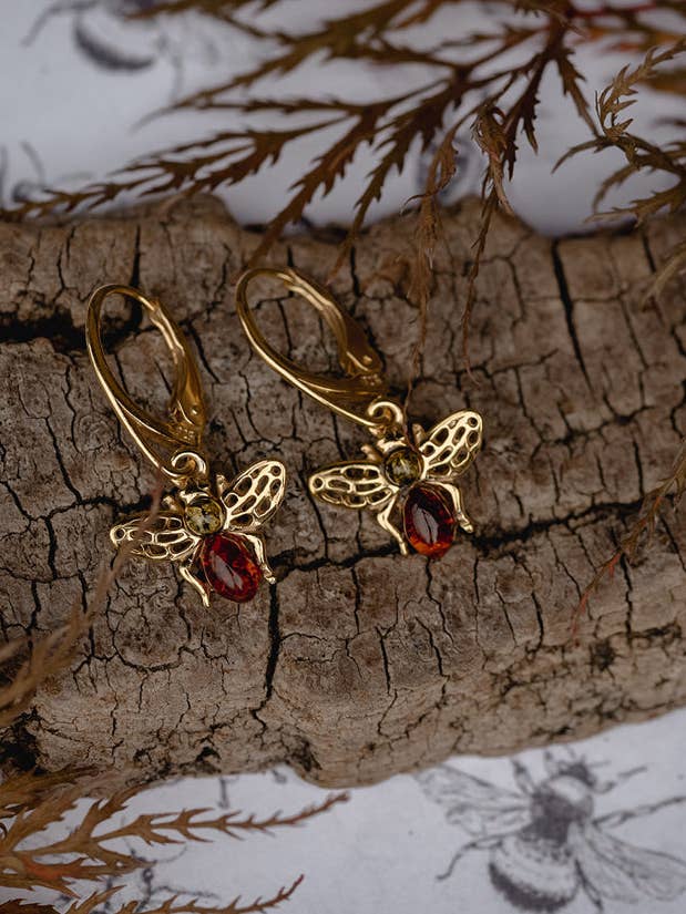 Gilded bee hoops for wholesale by Woidladl