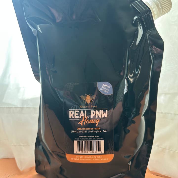 Pochette à presser d'un quart de miel pour la vente par Marie's Bees