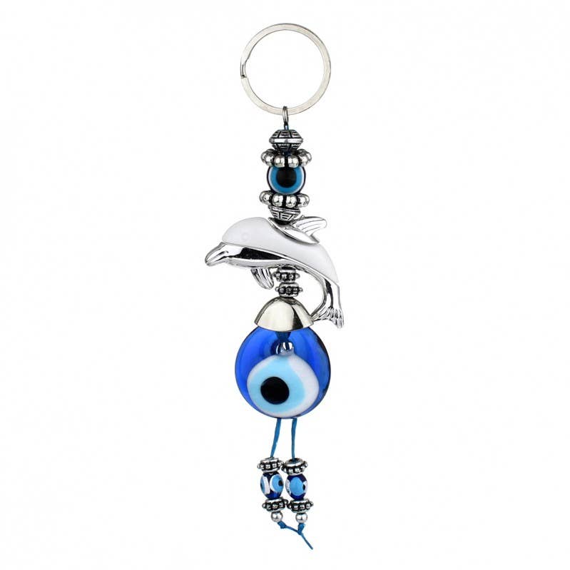 UniArt - Wholesale Keychain - Unisex - Dolphin keychain with Turkish eye2