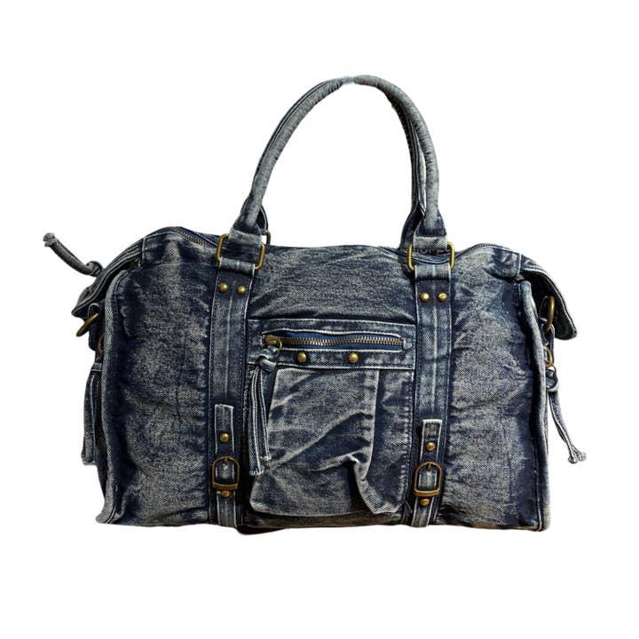 Louisa lee – Engroshandel Stor rejse- og weekendtaske - Dame – STOR CAPUCINE-TASKE I VINTAGE DENIM0