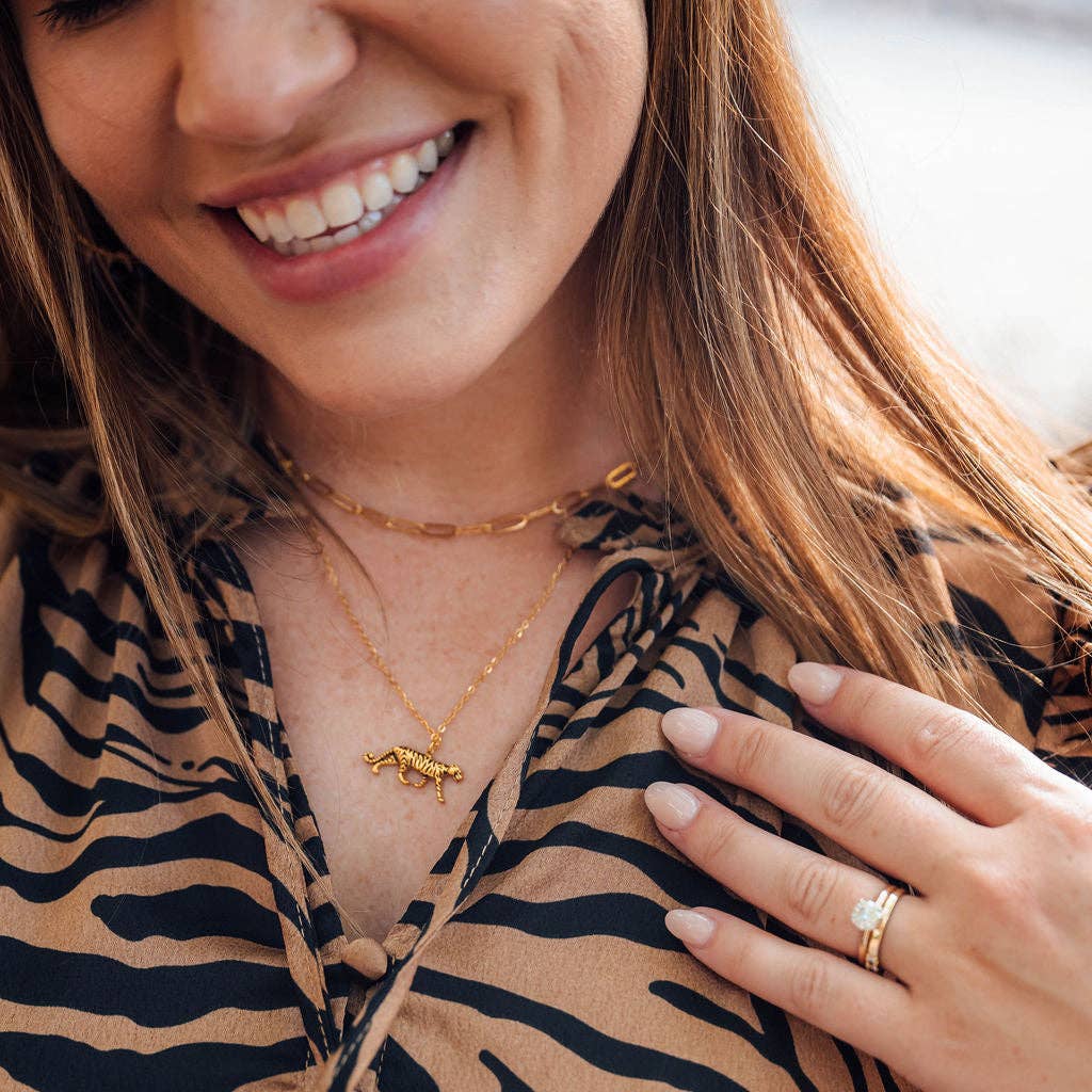 Steward & James – Großhandel Kette mit Anhänger/Charm – Tiger Halsketten mit Schichten1