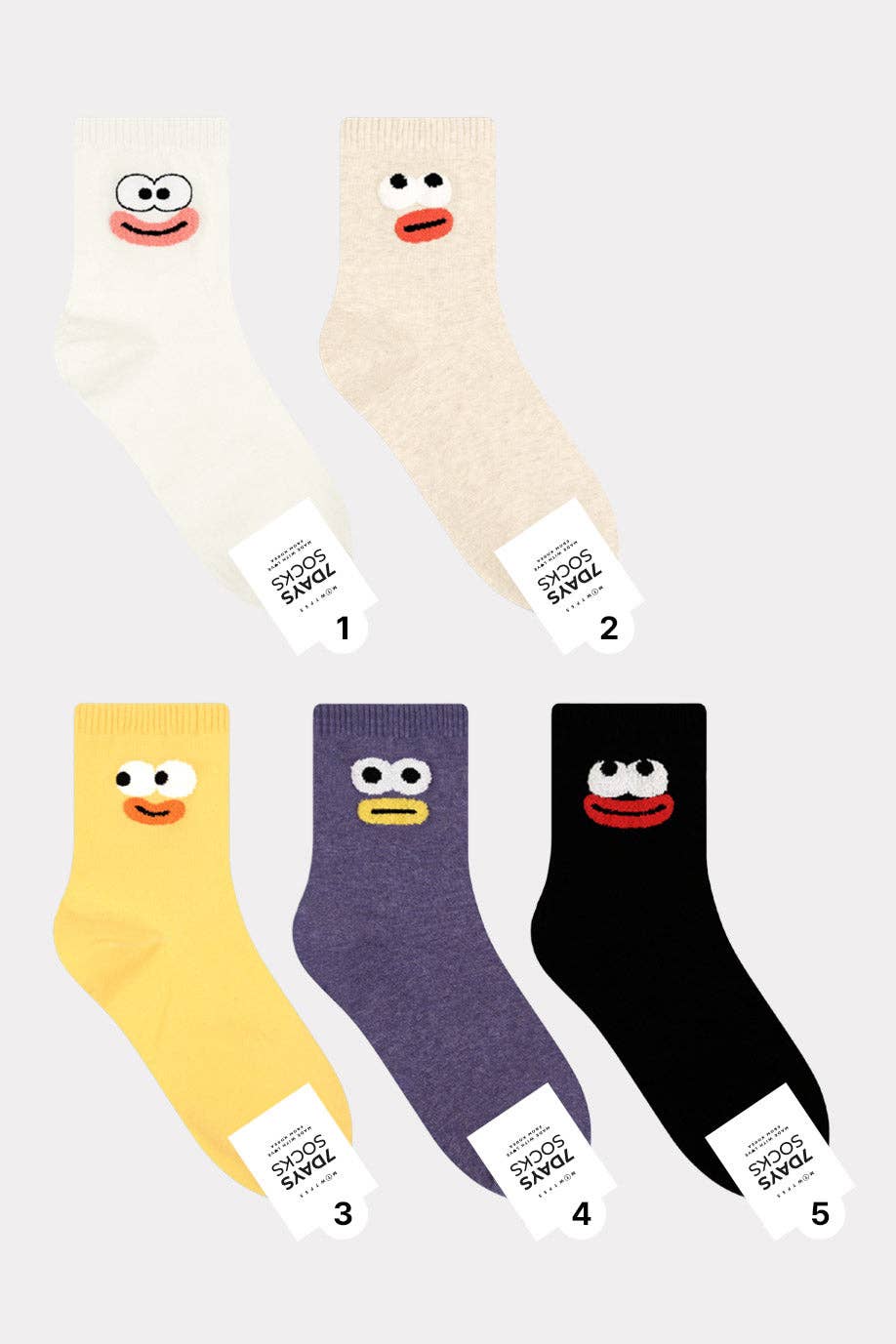 7DAYSSOCKS – Großhandel Socken – Damen – Damen Crew Eye Face Socken - Hergestellt in Korea5