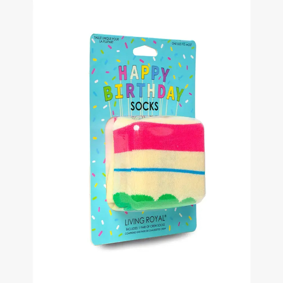 Living Royal - Wholesale Socks - Unisex - 3D Packaged Crew Socks - Cake - "It's My Birthday" - Cream1