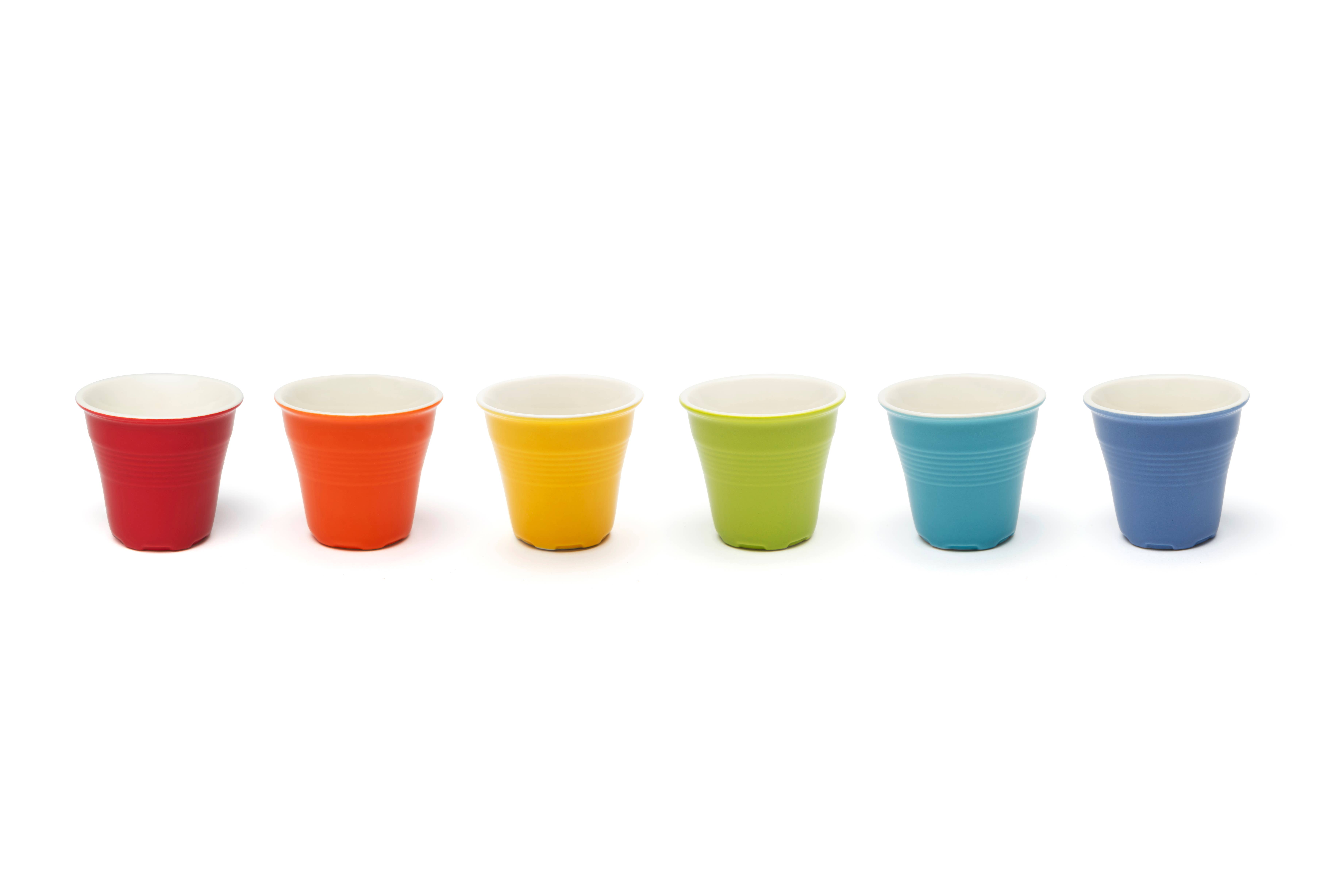 multicolour Set of 6 Colored Coffee Cups with Tray for wholesale on Faire3