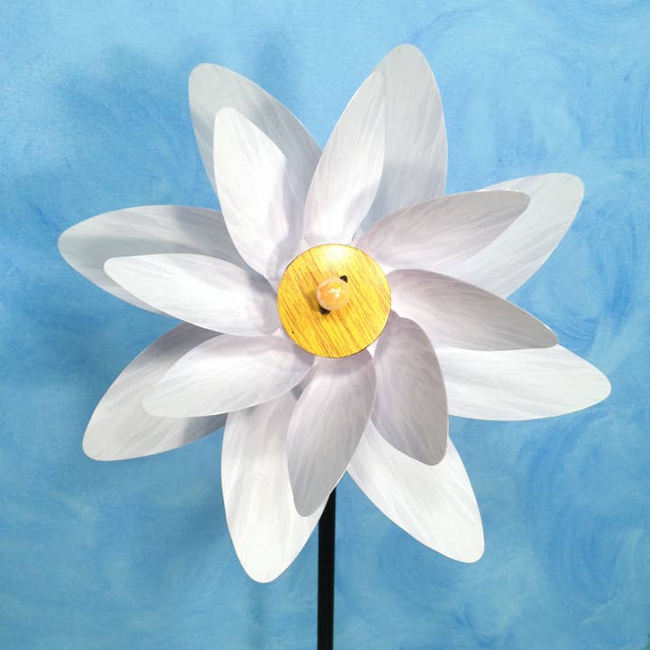 Windrad-Windrad mit weißer Blume, doppelter Drehung für den Großhandel von Paper Arboretum