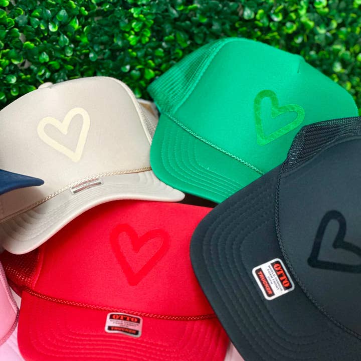 Littlebrightbird - Wholesale Trucker Hat - Women's - TOT Trucker - Heart - (Tan on Tan)1