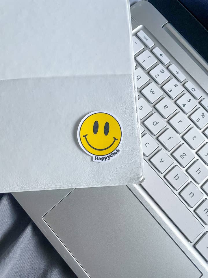 Smiley face sticker for wholesale by Thisishappyclub