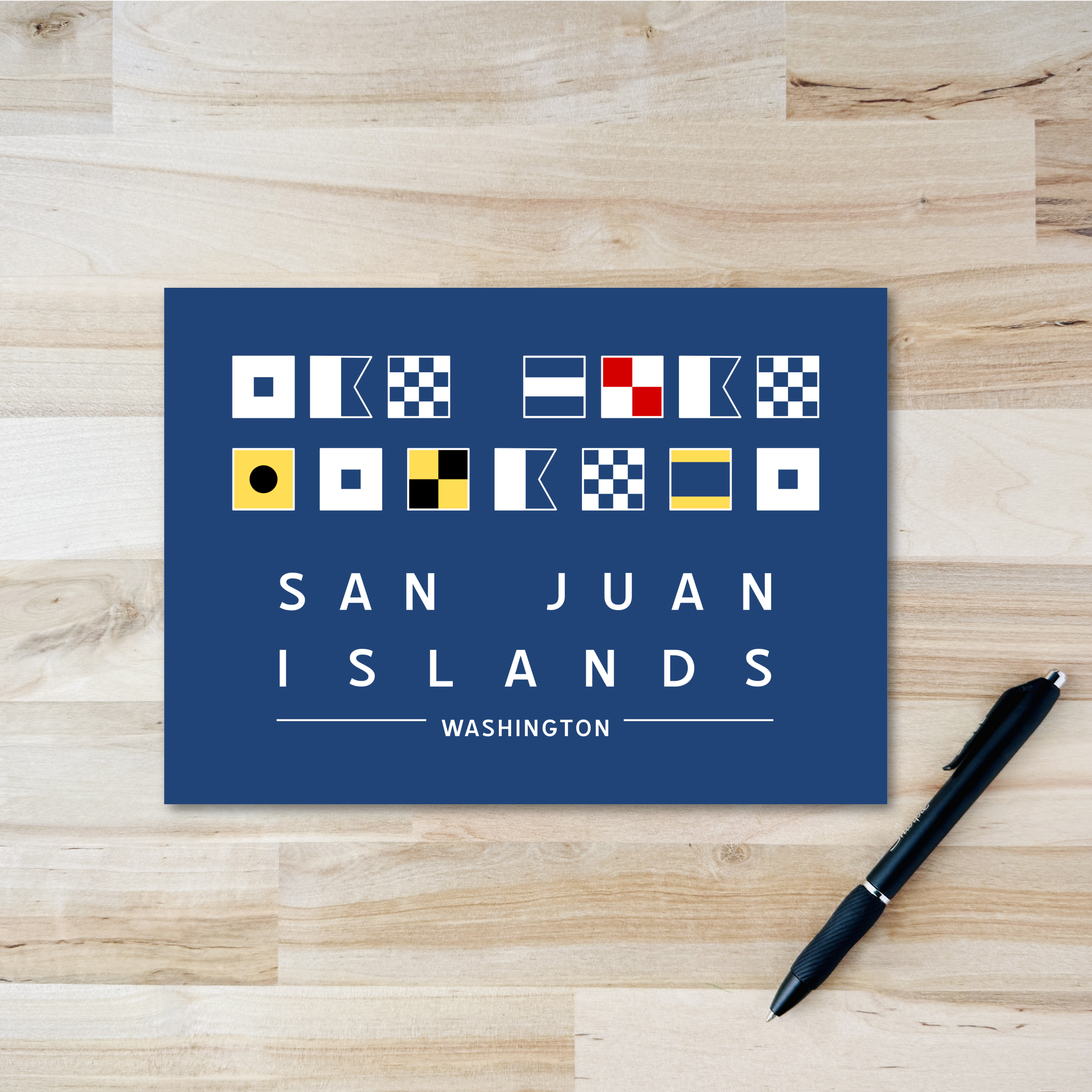 Three in Kind - Vente Cartes postales - Carte postale des îles San Juan - Pavillons nautiques0