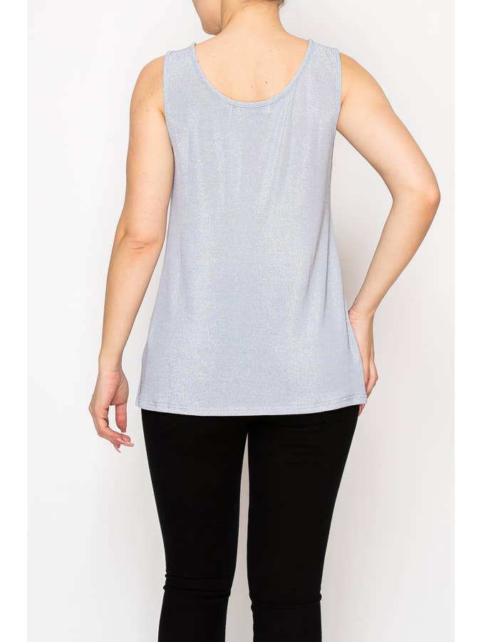 SILBER-GRAU Schimmerndes Essential ärmelloses Lurex-Top - 4844SILBER für den Großhandel auf Faire3