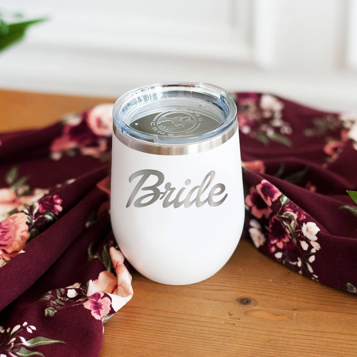 Viv&Lou - Wholesale Insulated Mug/Tumbler - Bride Script White Tumbler1