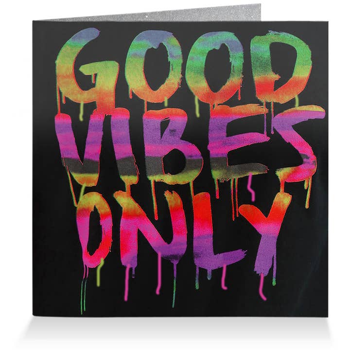 Street art greeting card with envelope #00952 good vibes for wholesale by Eicie