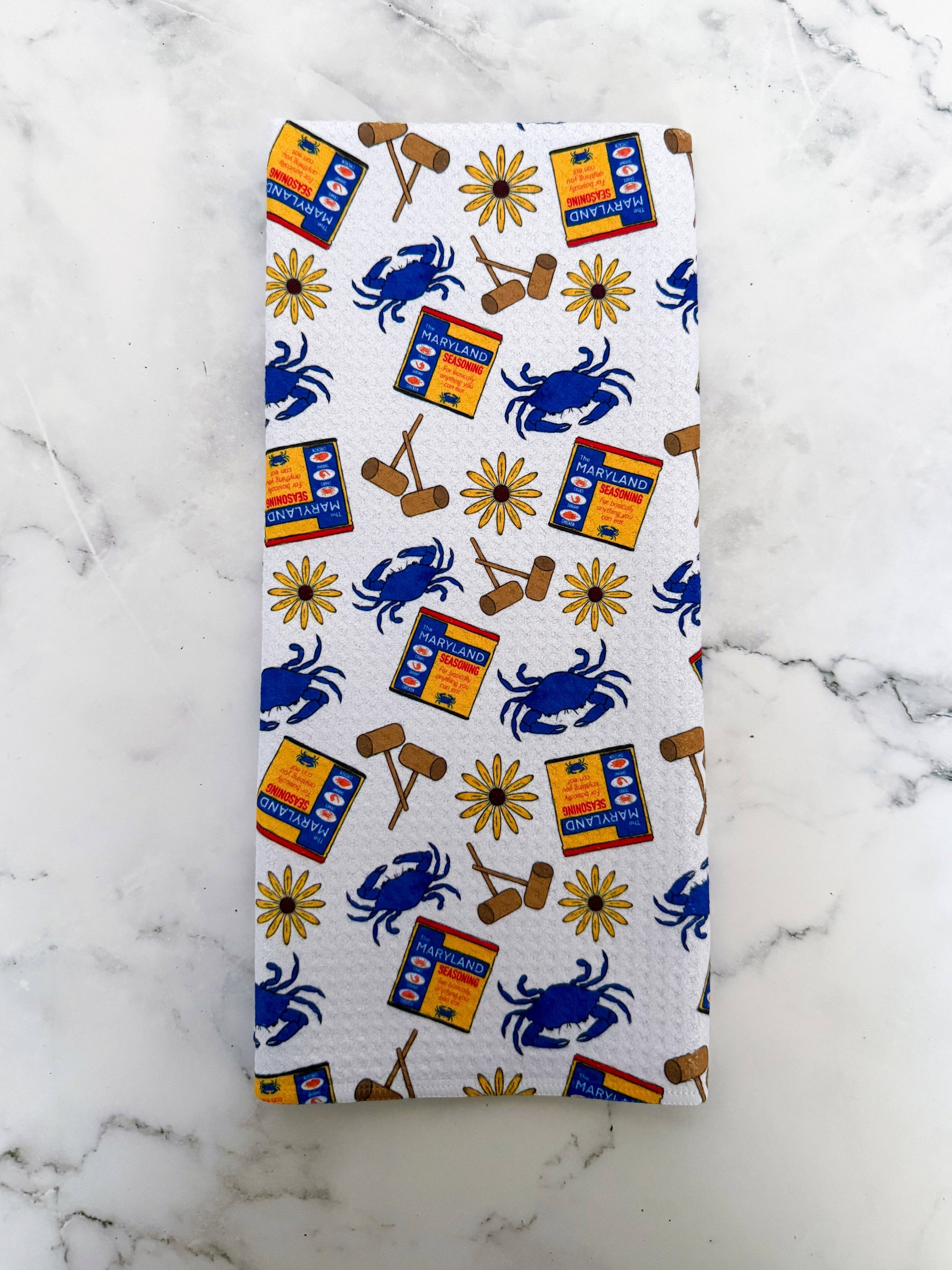 Jami Creates - Wholesale Tea Towel - Maryland Seasoning Crab Feast Kitchen Dish Towel6