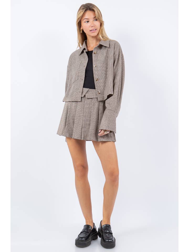 Brown CHECKERED BLAZER for wholesale on Faire