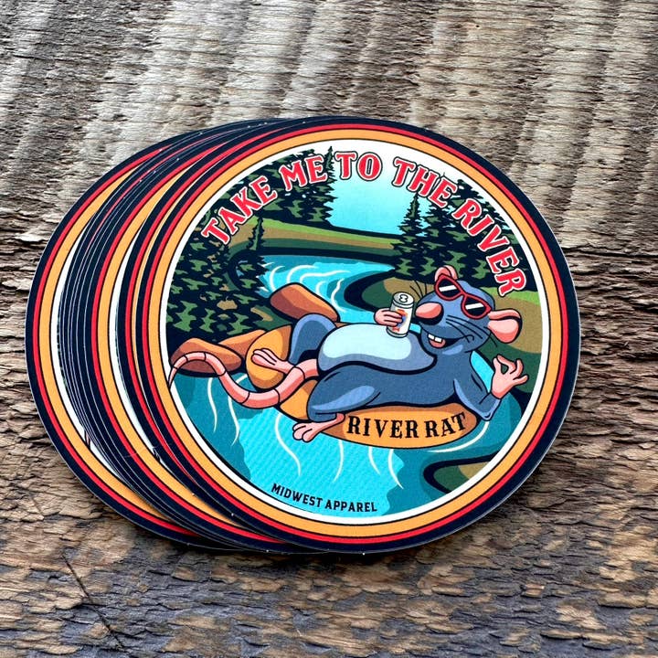 River Rat Sticker for wholesale by Midwest Apparel