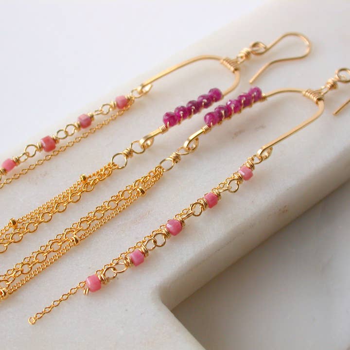 Linda Trent Jewelry - Wholesale Dangle Earrings - Ruby Balancing Act