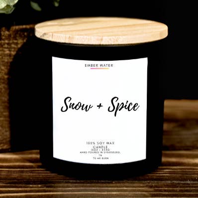 Candela 100% Soia 16 oz Neve + Spezie per la vendita all'ingrosso da parte di Ember Water