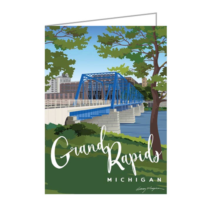 Cartes de correspondance Pont bleu Grand Rapids pour la vente par WagsStuff