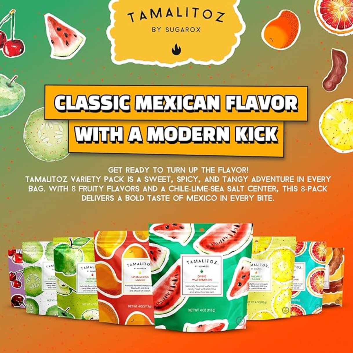 Sugarox Candy Studio LLC - Vendita all'ingrosso Caramelle dure - Caramelle Tamalitoz al Tamarindo Piccante - Confezione da 123