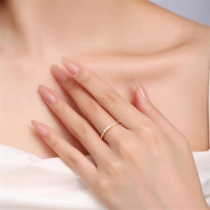 Perimade & Co. LLC - Wholesale Multi-Stone Ring - Dainty Triple Opal Stacking Thin Ring in 925 Sterling Silver