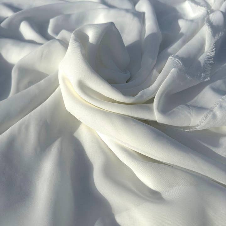 GalaTextile - Wholesale Craft supplies - Off White Chiffon Fabric By Yard, Sheer Fabric Light Weight Chiffon White Bridal Material for Gowns Drapes, Dress Arch Draping Fabric Crafts5