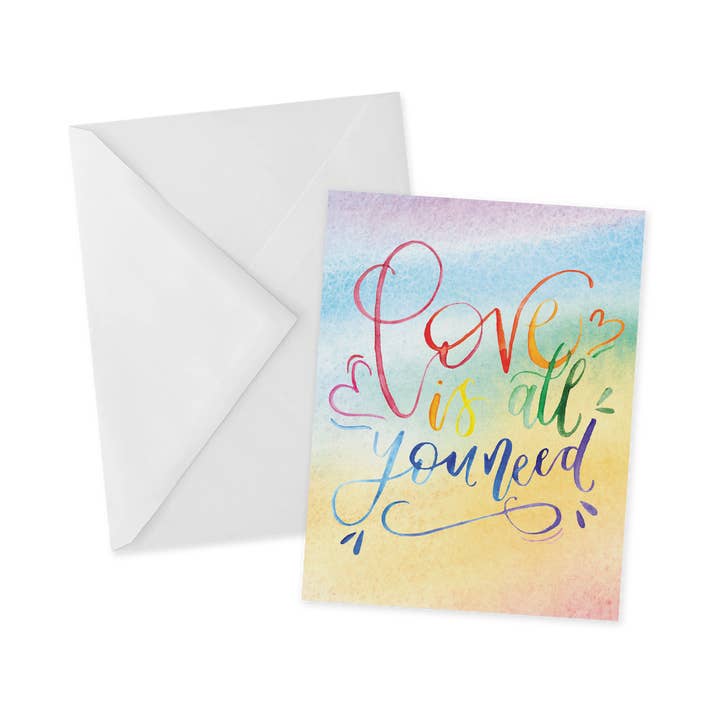 Kærlighed er alt hvad du behøver, Rainbow lykønskningskort for engroshandel hos mad paperie