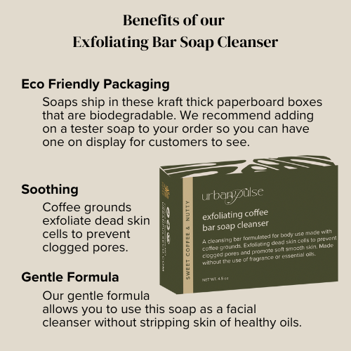 Urban Pulse | Clean Skincare & Non Toxic Candles – wholesale Bar Soap – Coffee Exfoliating Body Luxury Bar Soap Handmade Vegan1