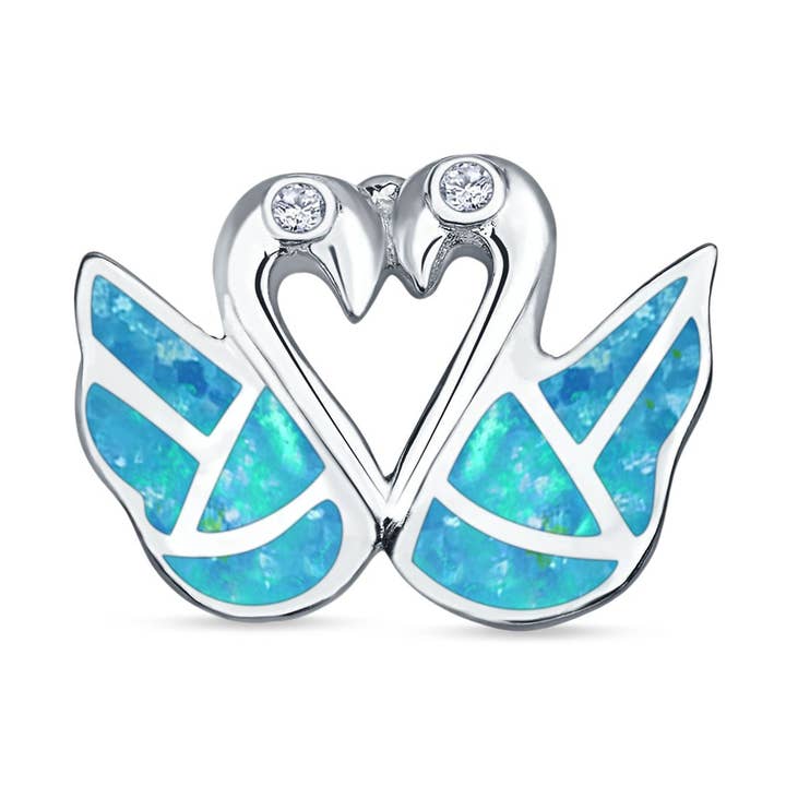 Labskabt blå opal svanevedhæng for engroshandel hos Blue Apple Imports