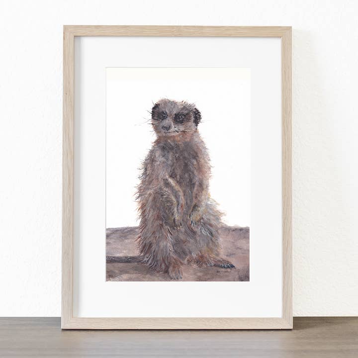 Meerkat Giclee Print, Wall Art Decor in Three Sizes for wholesale by Joy Neasley Studios