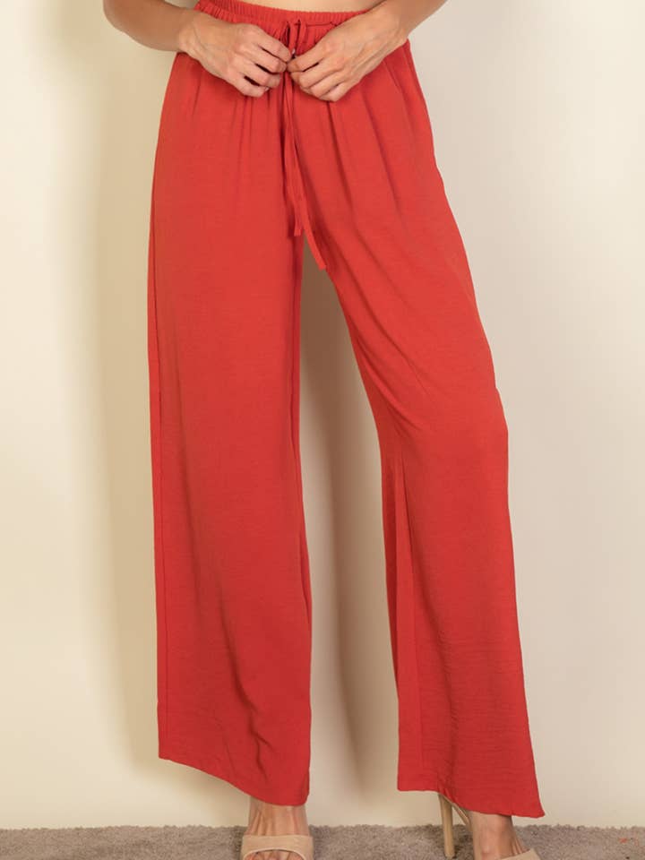 CAPELLA APPAREL - Wholesale Pants - Women's - Drawstring waist wide leg minimalist pants