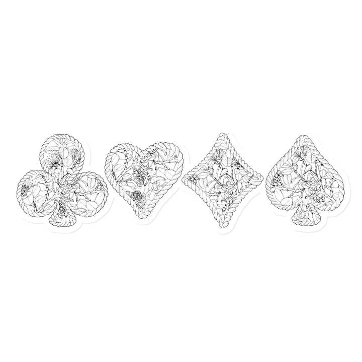 Malina Prints - Wholesale Sticker - Ohia Lehua Card Suits | Vinyl Sticker