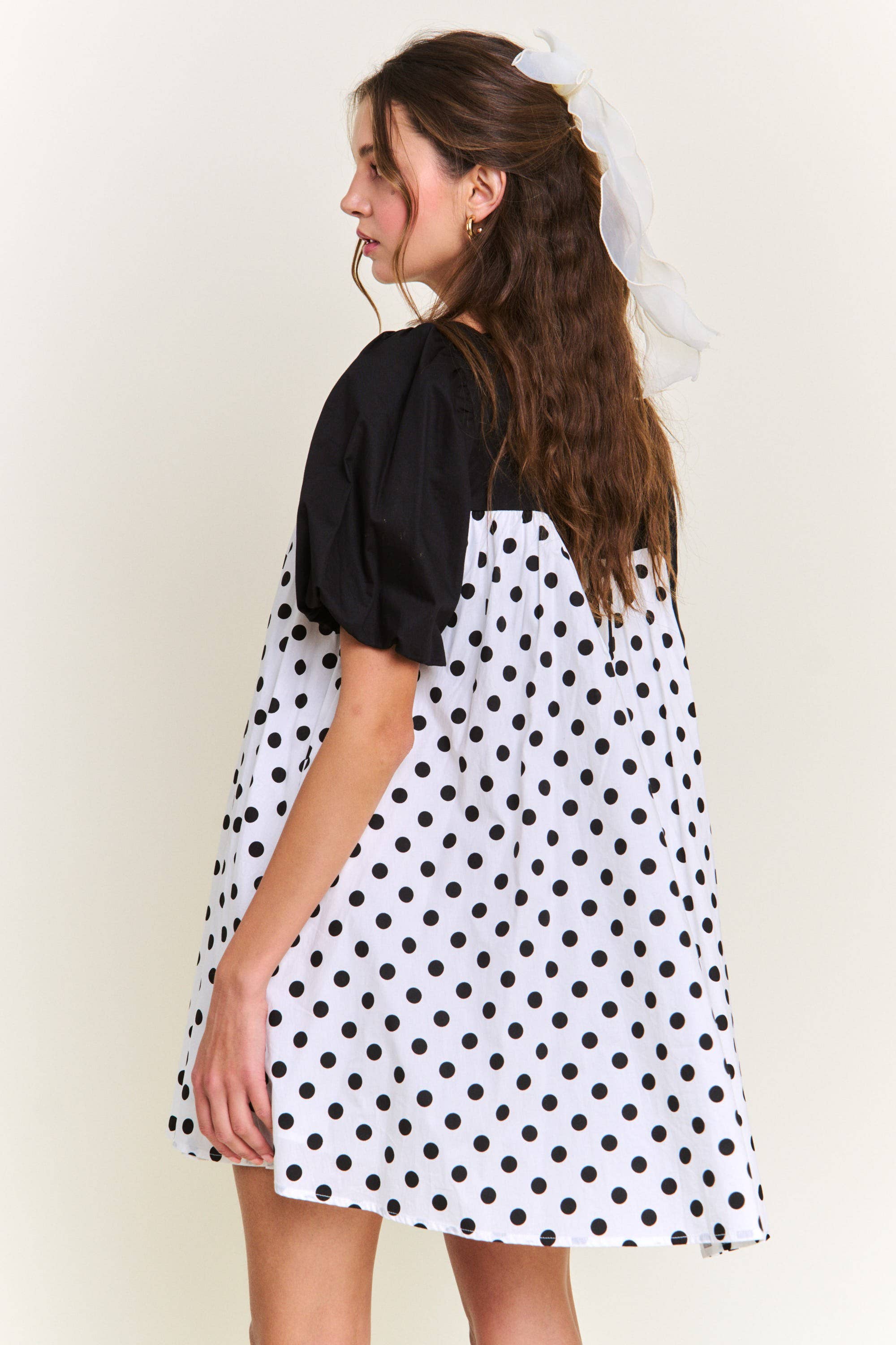 Blanco Minivestido lunares de venta al por mayor en Faire9