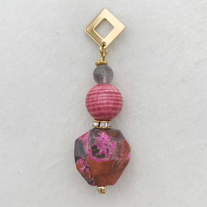 Olivia Grace Jewelry - Vente Boucles d'oreilles pendantes - BOUCLES D'OREILLES EN RHODONITE ET RHODOCHROSITE2