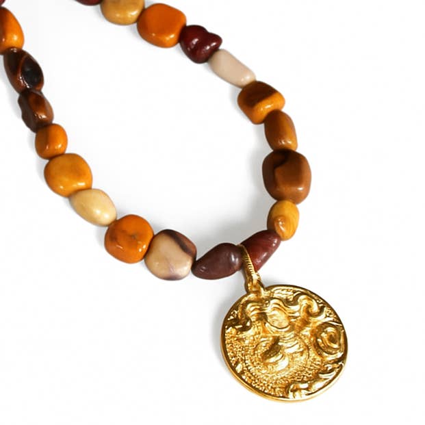 Sedona Coin Beaded Necklace - Handmade Boho Jewelry for wholesale by The Silver Wren