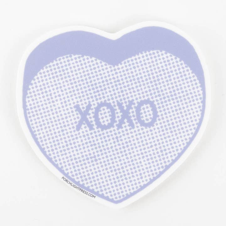 Sticker: Candy Heart XOXO for wholesale by Porchlight Press Letterpress
