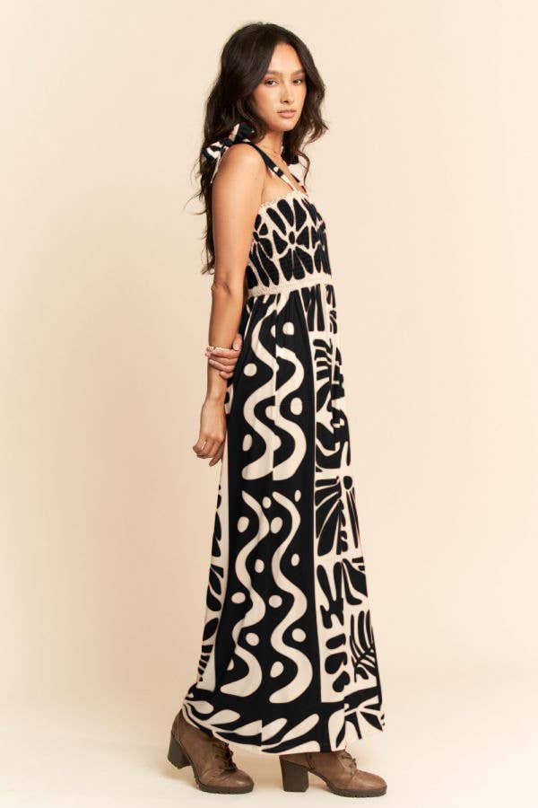 Davi & Dani – wholesale Jumpsuit – Women's – RETRO GEO FLORAL POSITION PRINTED KNIT JUMPSUIT3