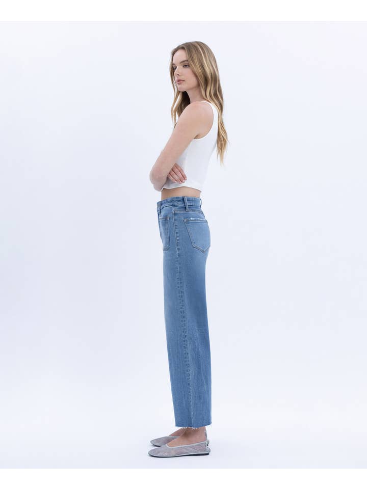 SERENE PROMISE HIGH RISE COMFORT WAISTBAND CROP WIDE JEANS T6947 for wholesale on Faire4