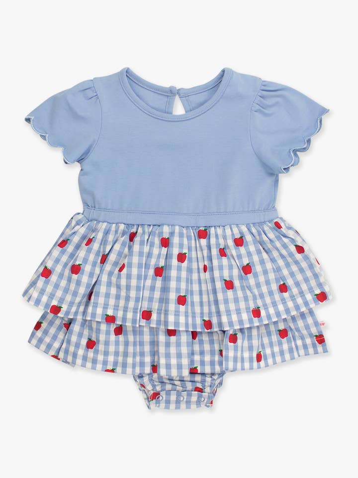 Blue Baby Girls Apple Orchard Classic Gingham Short Sleeve Skirted Romper
for wholesale on Faire9