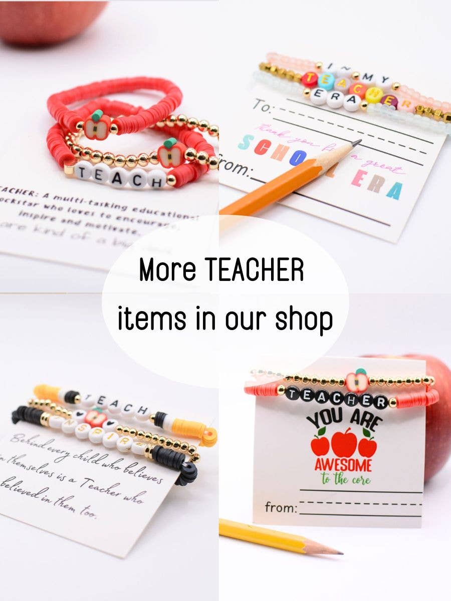 Two and Crew - Faith Based Jewelry & Gifts - Wholesale Beaded Bracelet - Wood Beaded TEACH Bracelet Set – Teacher Appreciation Gift4