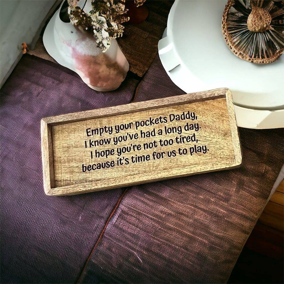 Sleepy Magnolia Designs - Wholesale Decorative Tray - Dad Valet Tray - Gift for Men - Wood Catch All Tray0