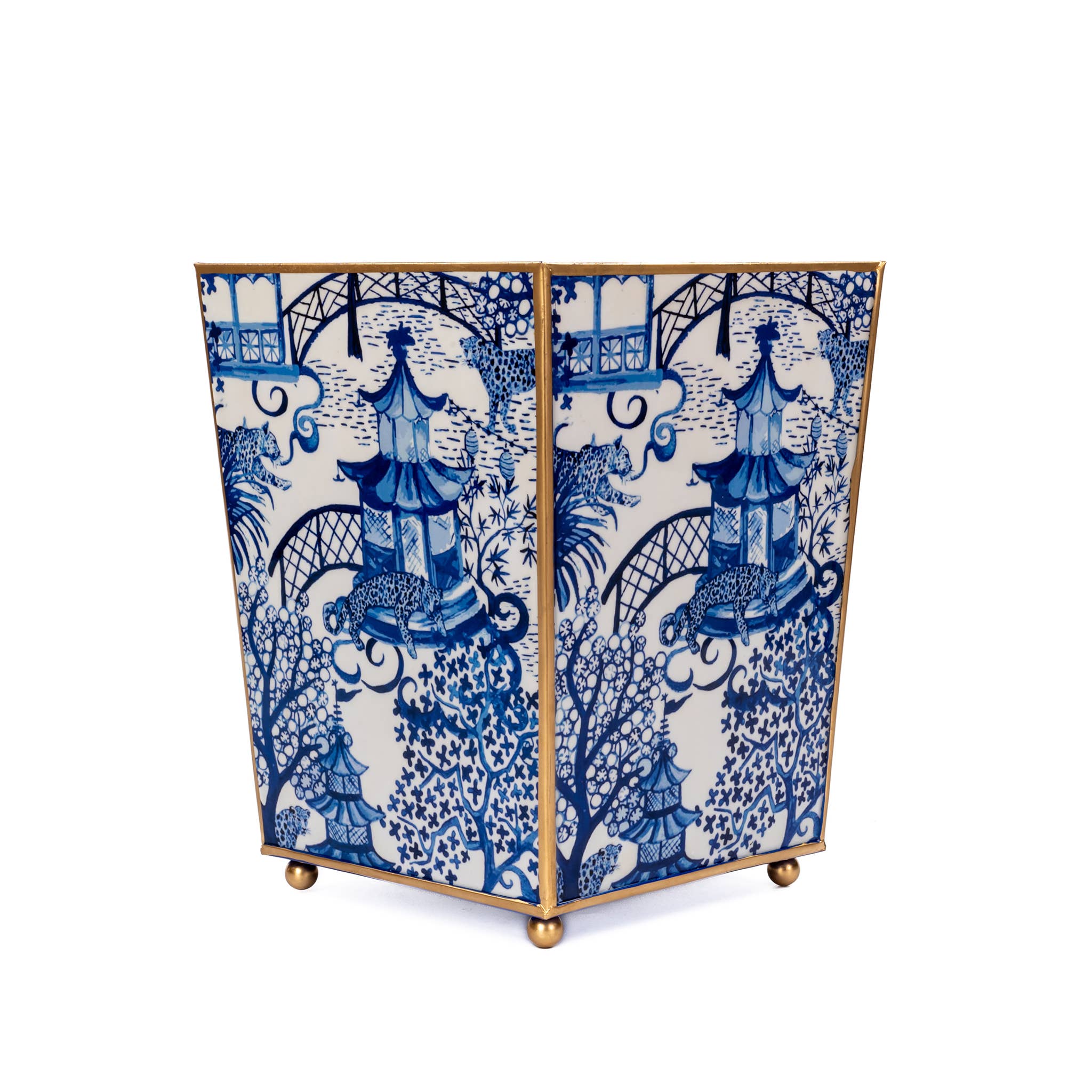 Jaye's Studio - Wholesale Bathroom Accessory Set - Garden Party Enameled Square Wastebasket 97