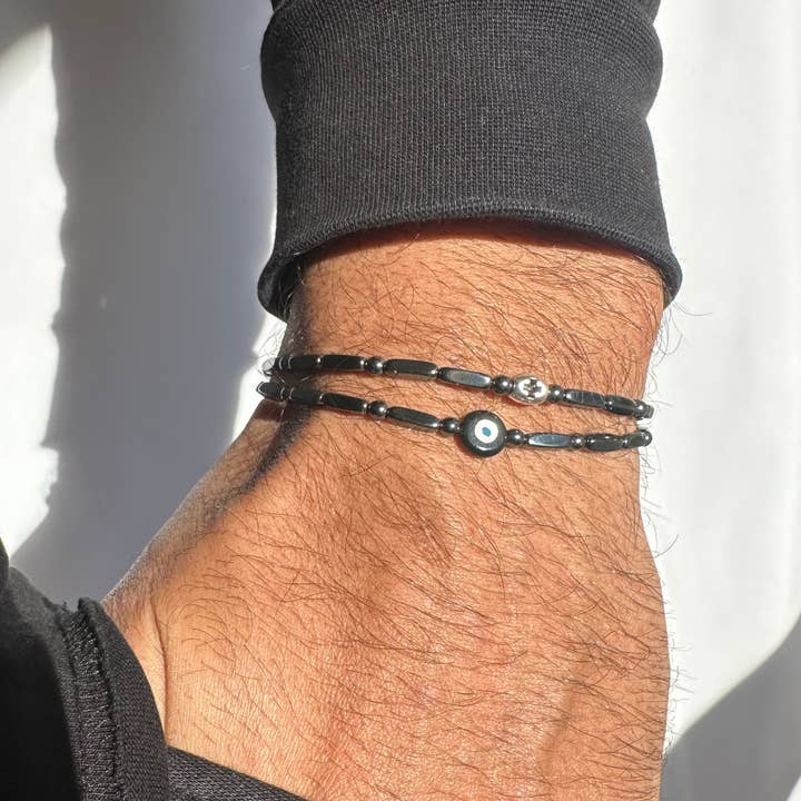 Christina Christi - Wholesale Jewelry - Men's - Black Bracelets Men, Minimal Beaded Bracelet, Mens Bracelets