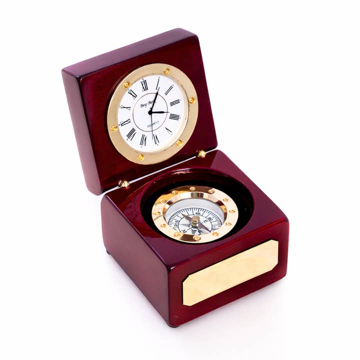 Rafael Compass and Clock - Rosewood Box for wholesale by BeyBerk International