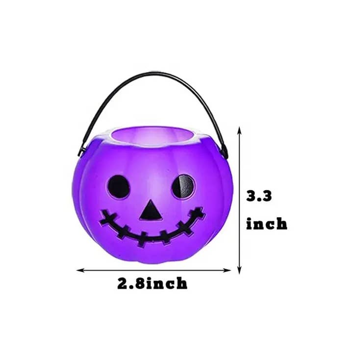 La Bella Monte - Wholesale Bucket/pail – Kids - Mini Plastic Candy pumpkin Bucket Holiday Décor3