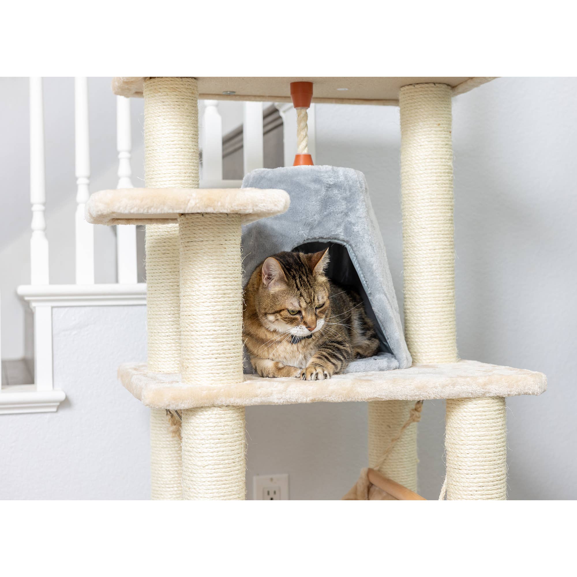 Armarkat - Wholesale Pet Scratcher - Cat - 65" Cat Tree with Hammock and Playhouse4