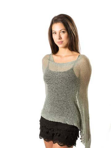 Summer Beach Shrug Knit Poncho Shawl-Boho Cover Up for Dress for wholesale by Bali Prema