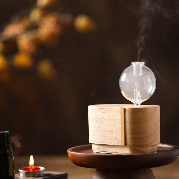 Amrita Court Essential Oils and Aromatic Homeware - Wholesale Electronic diffuser - Mini Orb Waterless Aroma Diffuser | Solid Wood No Plastics