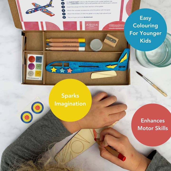 Cotton Twist (WE PREPAY ALL US DUTIES) - Wholesale DIY Craft Kit - Kids - Plane Craft Kit Activity Box7