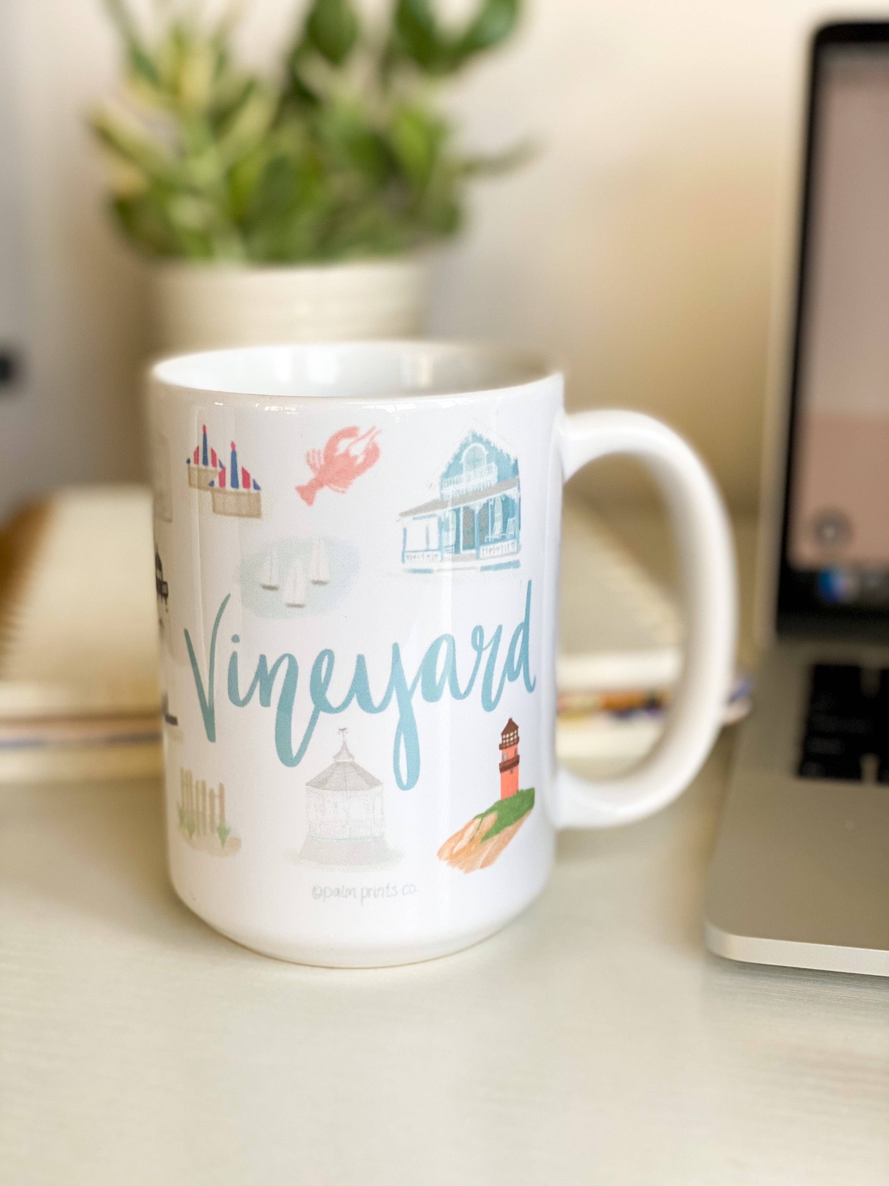 Palm Prints - Wholesale Coffee Mug - Martha's Vineyard Landmark Mug3