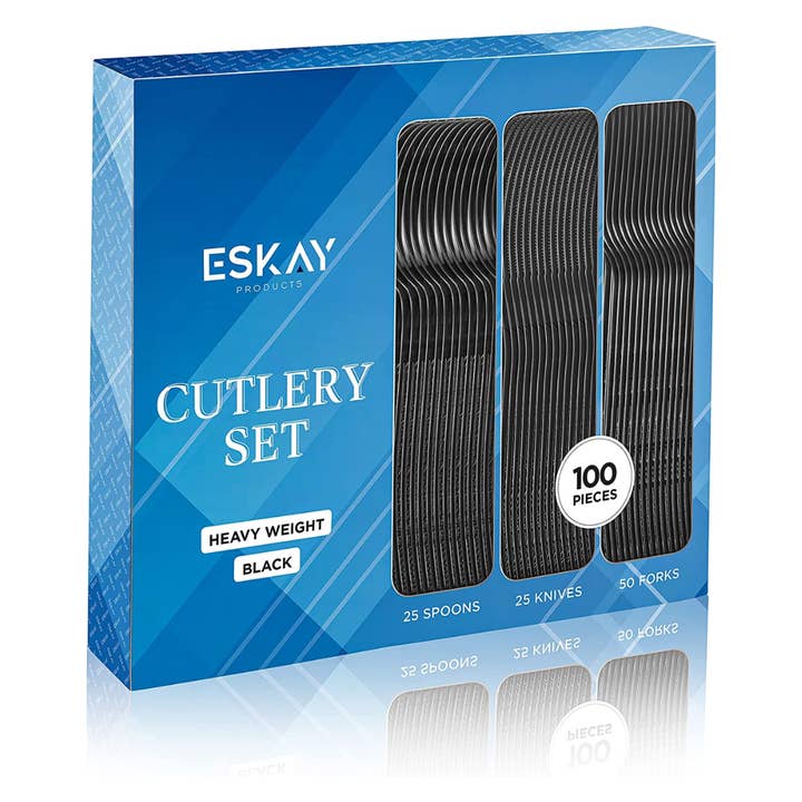 ESKAY Products - Wholesale Assorted Cutlery Set - Heavy Weight Plastic Silverware Combo Set